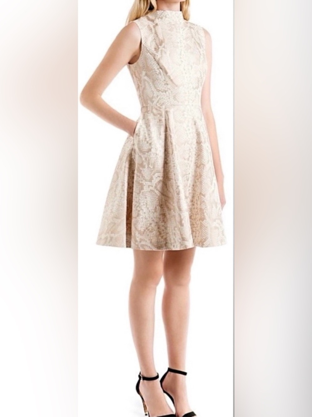 Pink Brocade A-Line Party Dress Sz 8 (3).